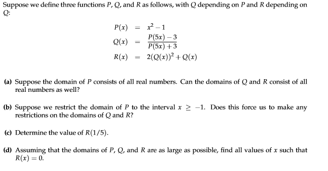 Solved Suppose We Define Three Functions P Q And R As F Chegg Com