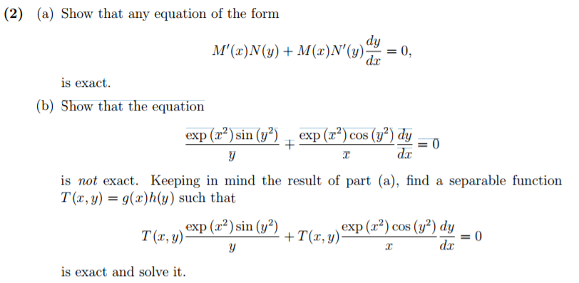 Show That Any Equation Of The Form M X N Y M X Chegg Com