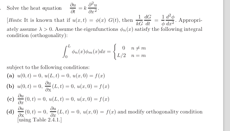 Solved Solve The Heat Equation Partial Differential U Par Chegg Com