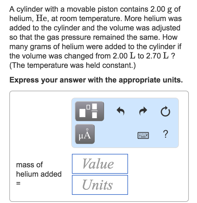 Solved A Cylinder With A Movable Piston Contains 2 00 G O Chegg Com