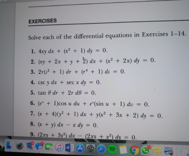 Solved Exercises Solve Each Of The Differential Equations Chegg Com