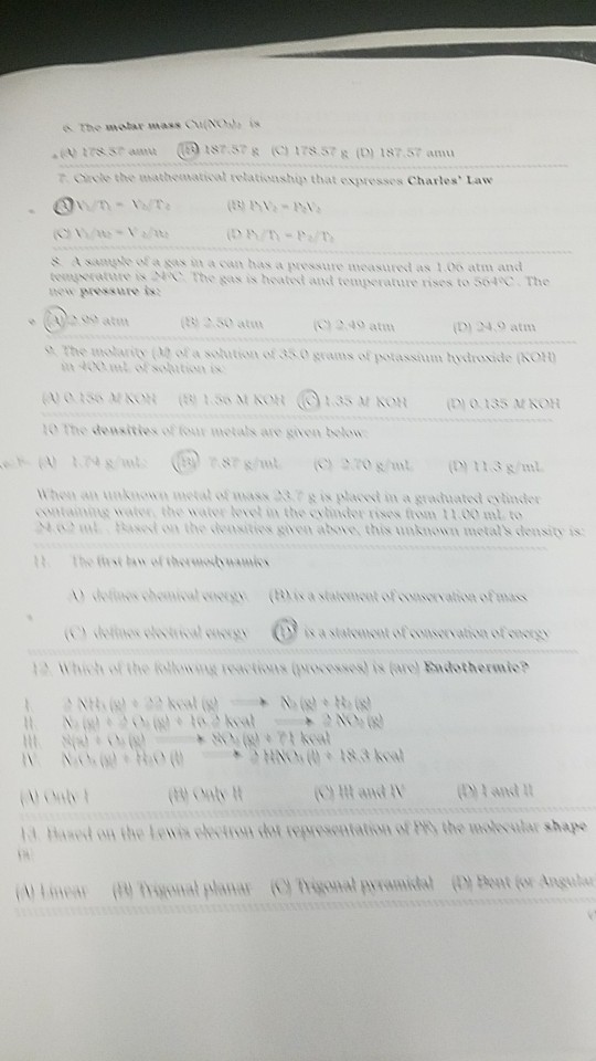Solved Nection R Write The Chemical Formulas For The Foll