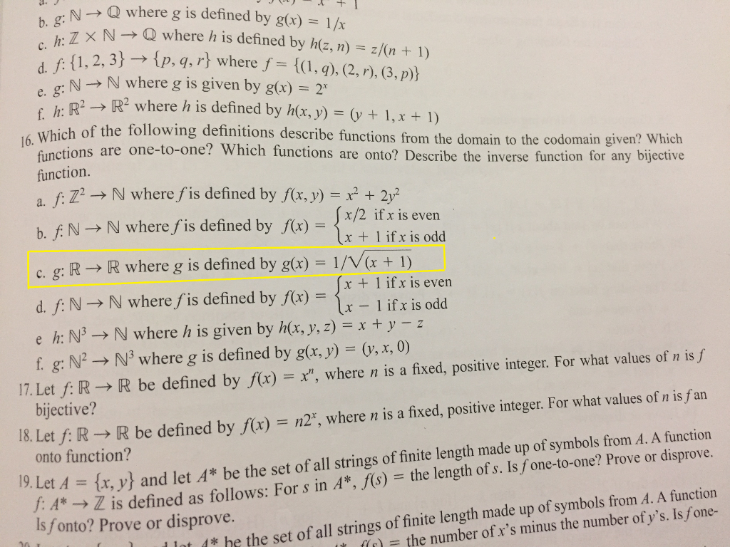 Solved O N Q Where G Is Defined By G X 1 X B G 7 Chegg Com
