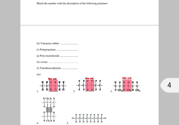 Solved Match The Number With The Description Of The Follo Chegg Com