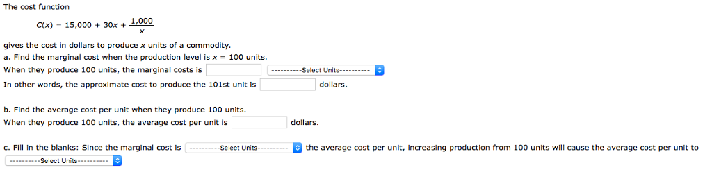 Solved LUSS Cym on dollars to produce g million units, these