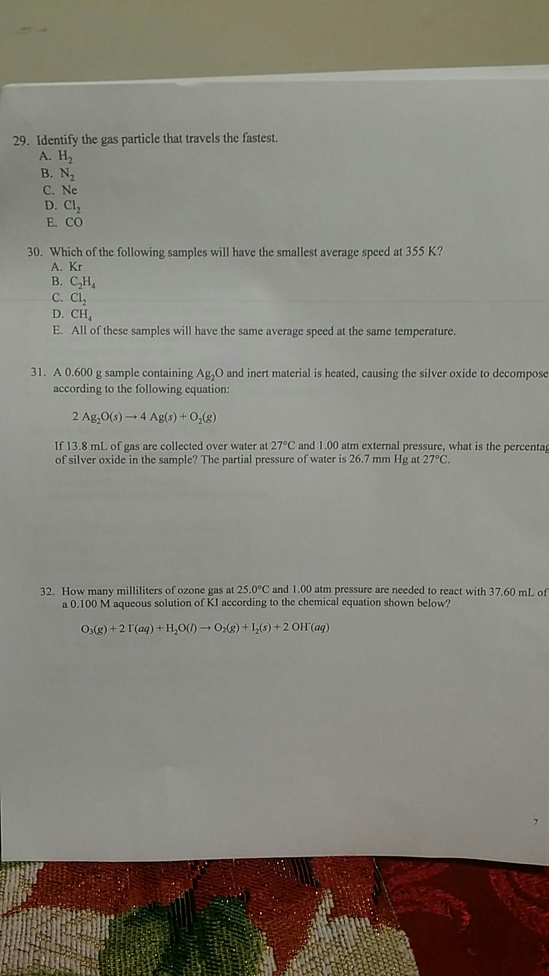 29 Identify The Gas Particle That Travels The Chegg 