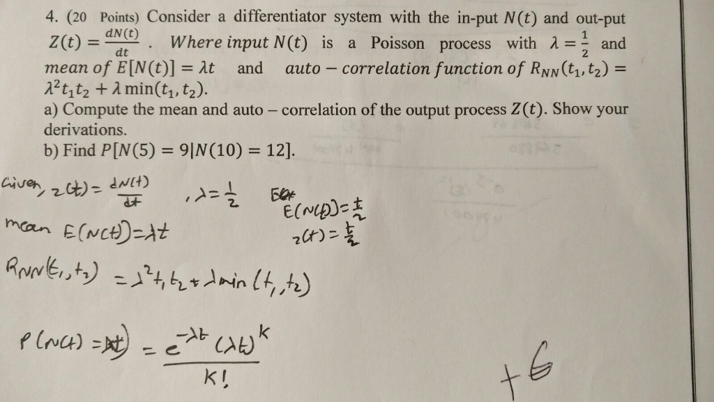 Consider A Differentiator System With The In Put N Chegg Com