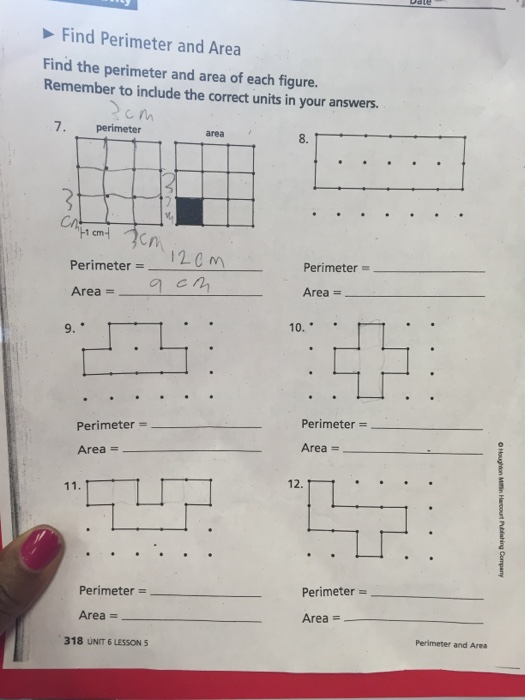 Finding the Perimeter and Area of Each Figure