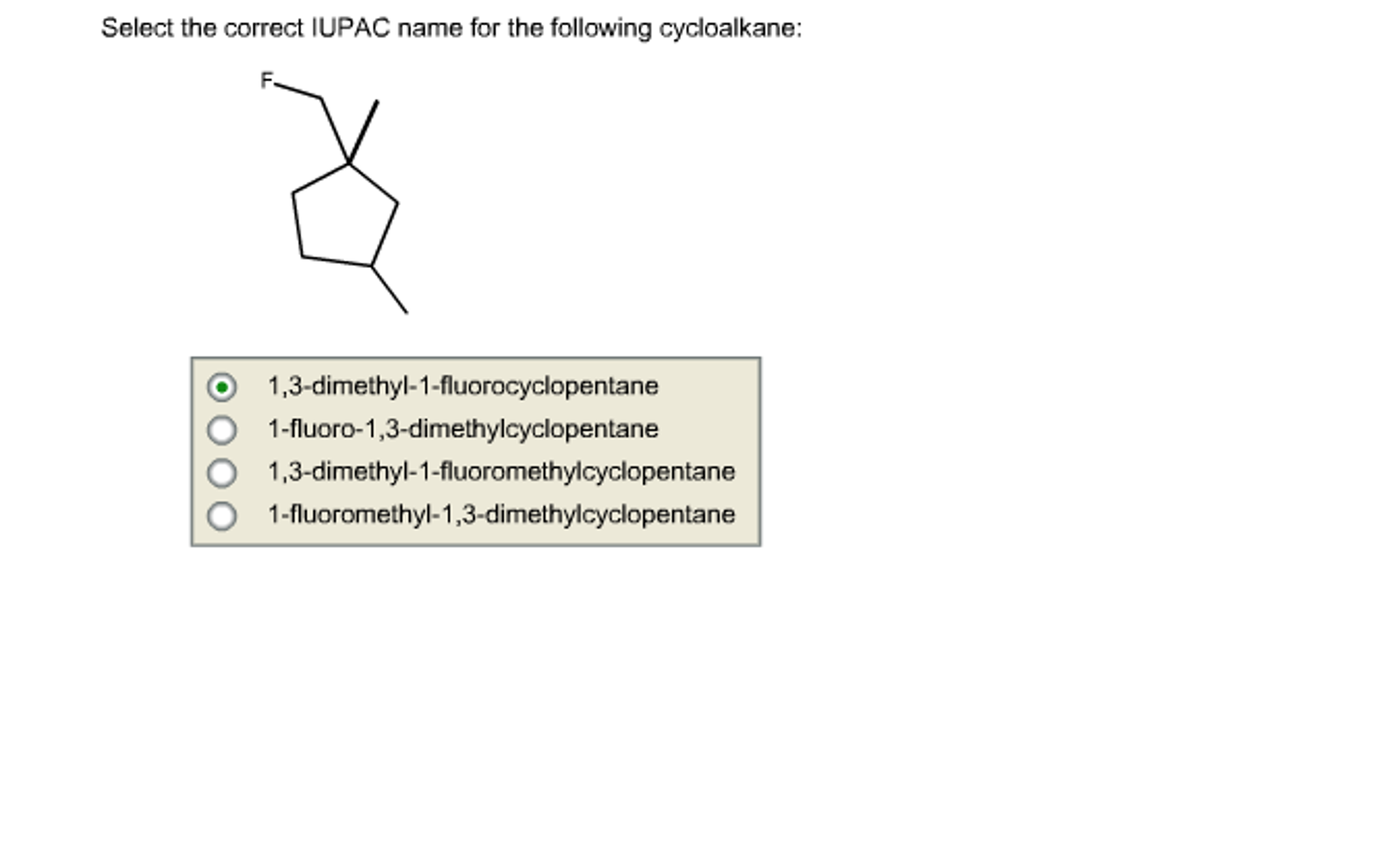 Select The Correct Iupac Name For The Following Chegg 