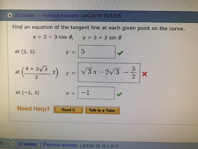 Solved Find An Equation Of The Tangent Line At Each Given Chegg Com