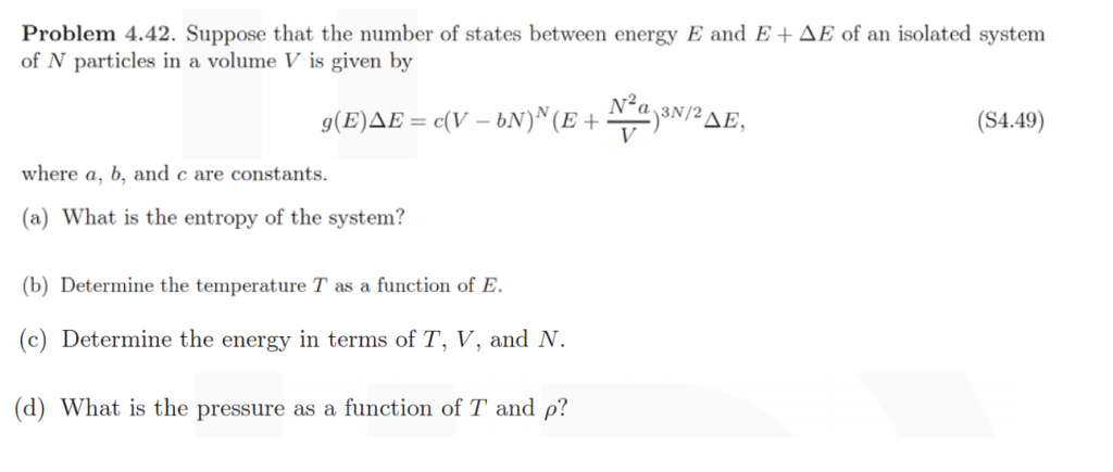 Solved Suppose That The Number Of States Between Energy E Chegg Com