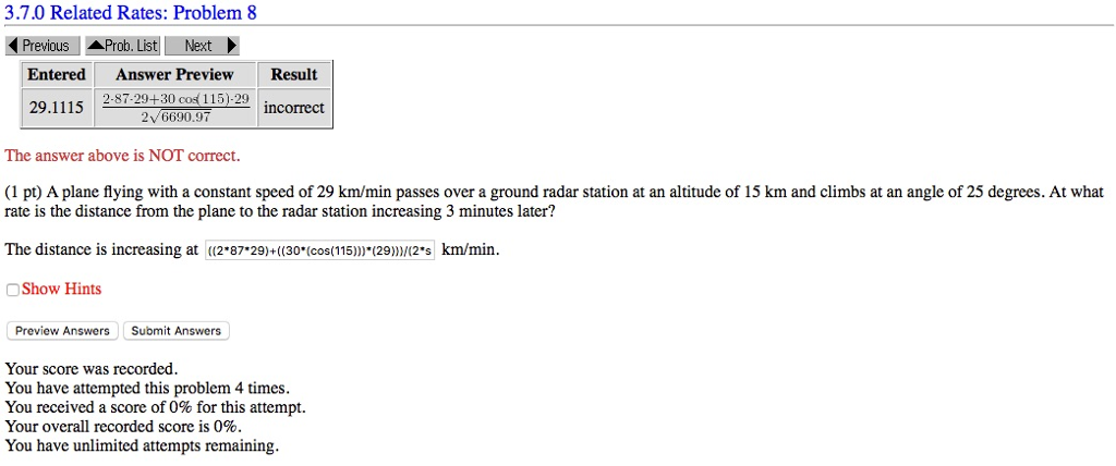 A Plane Flying With A Constant S D Of 29 Km Min A Plane Flying With A Constant S D Of 29 Km Min