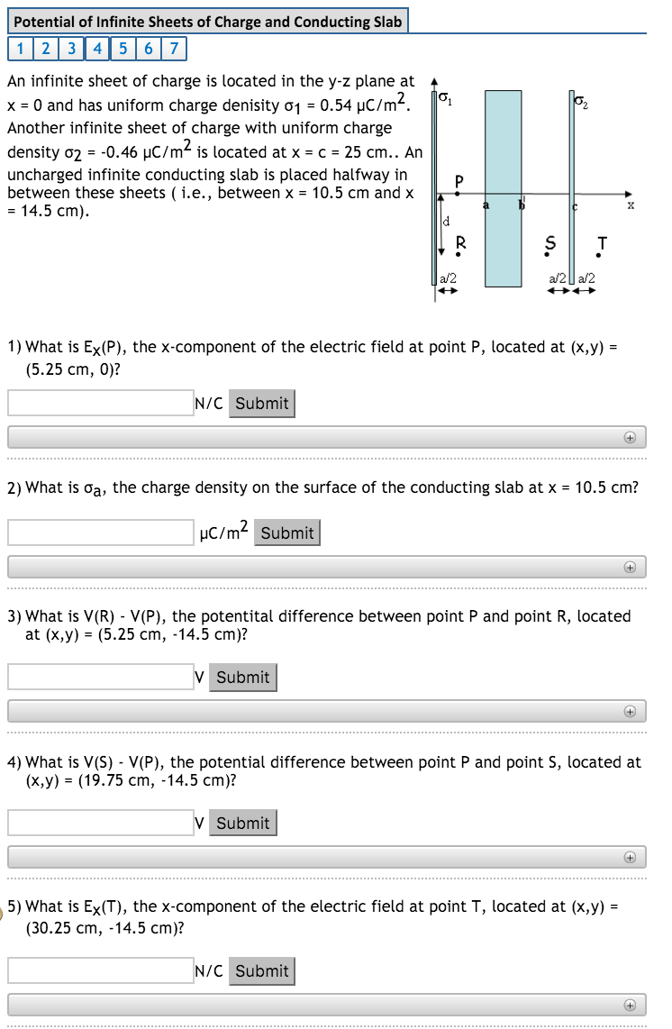 Solved An Infinite Sheet Of Charge Is Located In The Y Z Chegg Com