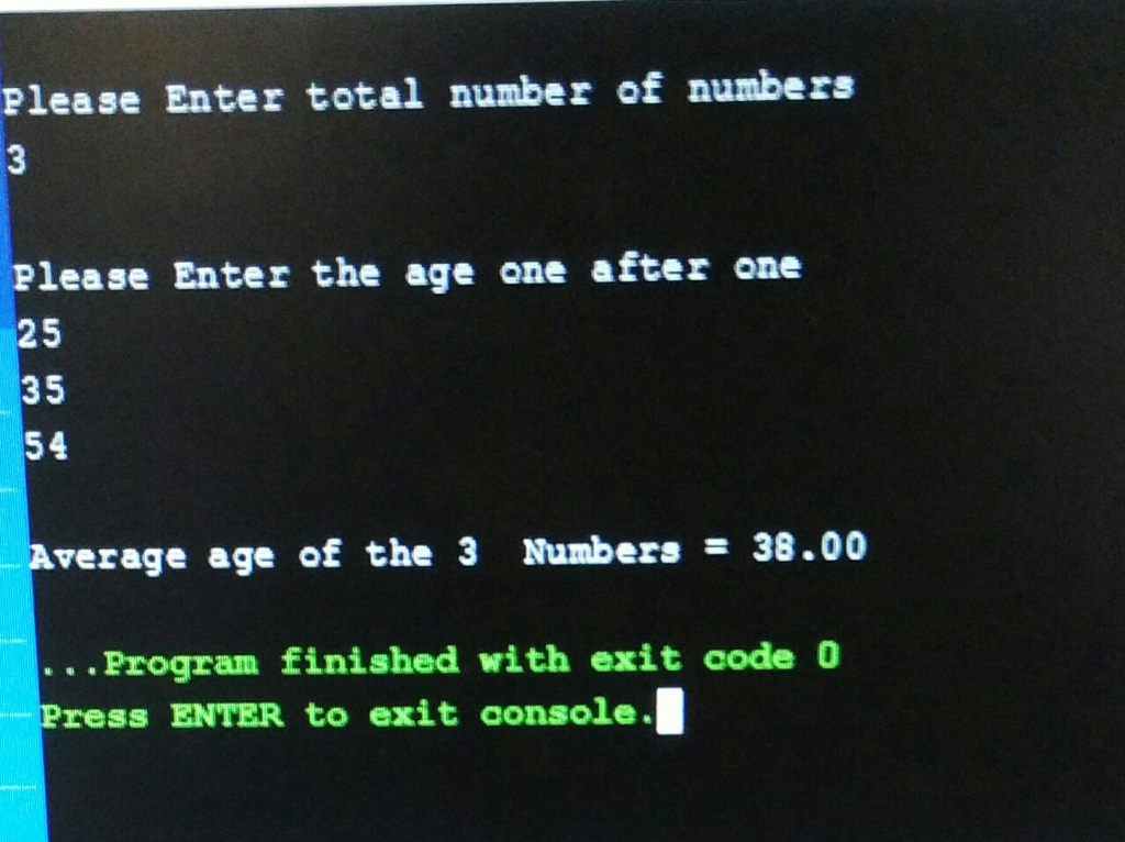 Question & Answer: Write a C program to compute the average age of nth student..... 1