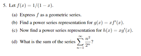 Solved: Let F(x) = 1/(1 - X) (a) Express F As A Geometric ... Solved: Let F(x) = 1/(1 - X) (a) Express F As A Geometric ...