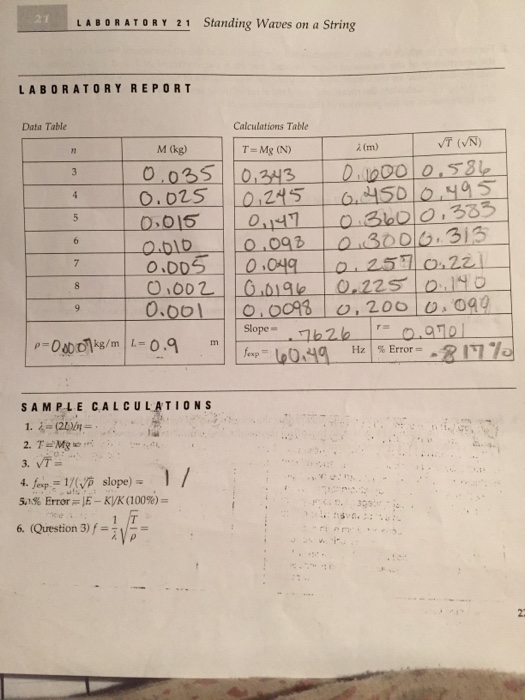 Standing waves on a string lab report answers image