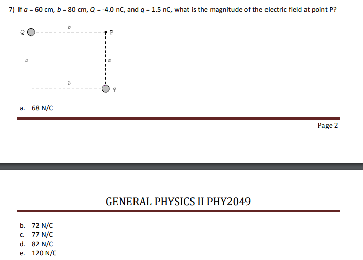 Solved 7 If A 60 Cm B 80 Cm Q 4 0 Nc And Q 1 Chegg Com