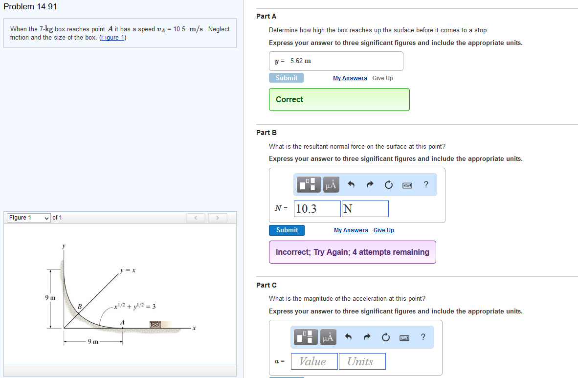 Solved When The 7 Kg Box Reaches Point A It Has A Speed V Chegg Com