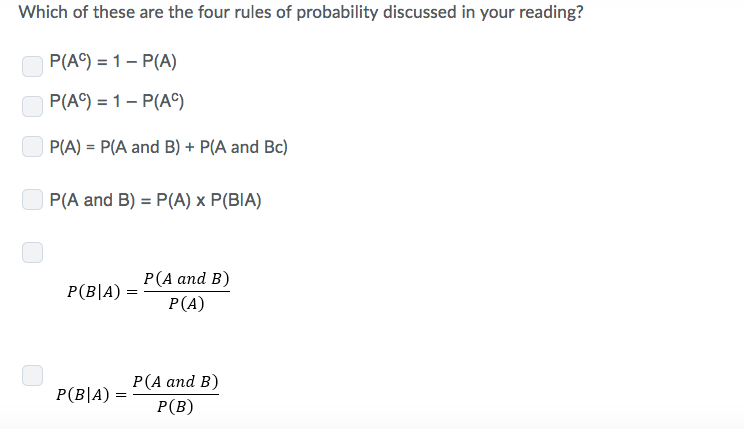 Solved Which of these are the four rules probability | Chegg.com