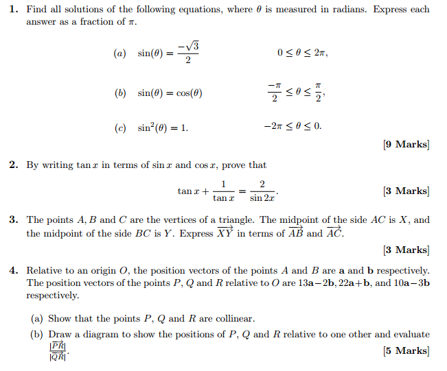 Solved 1 Find All Solutions Of The Following Equations Chegg Com