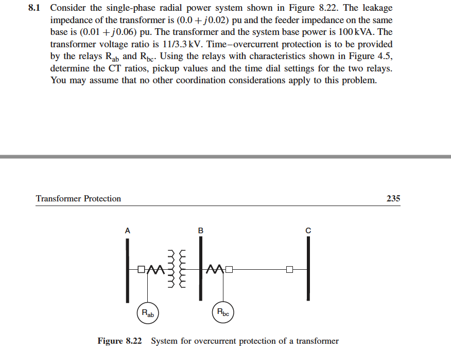 Solved 8 1 Consider The Single Phase Radial Power System