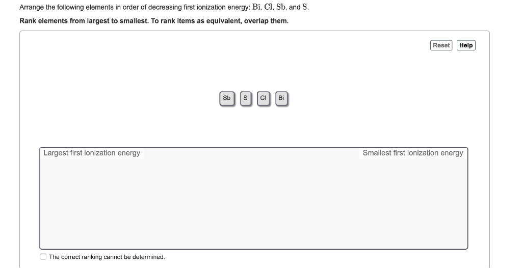 Solved Arrange The Following Elements In Order Of Decreas