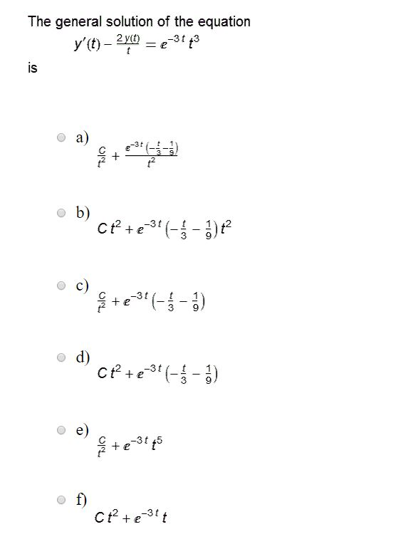 The General Solution Of The Equation Y F Chegg Com