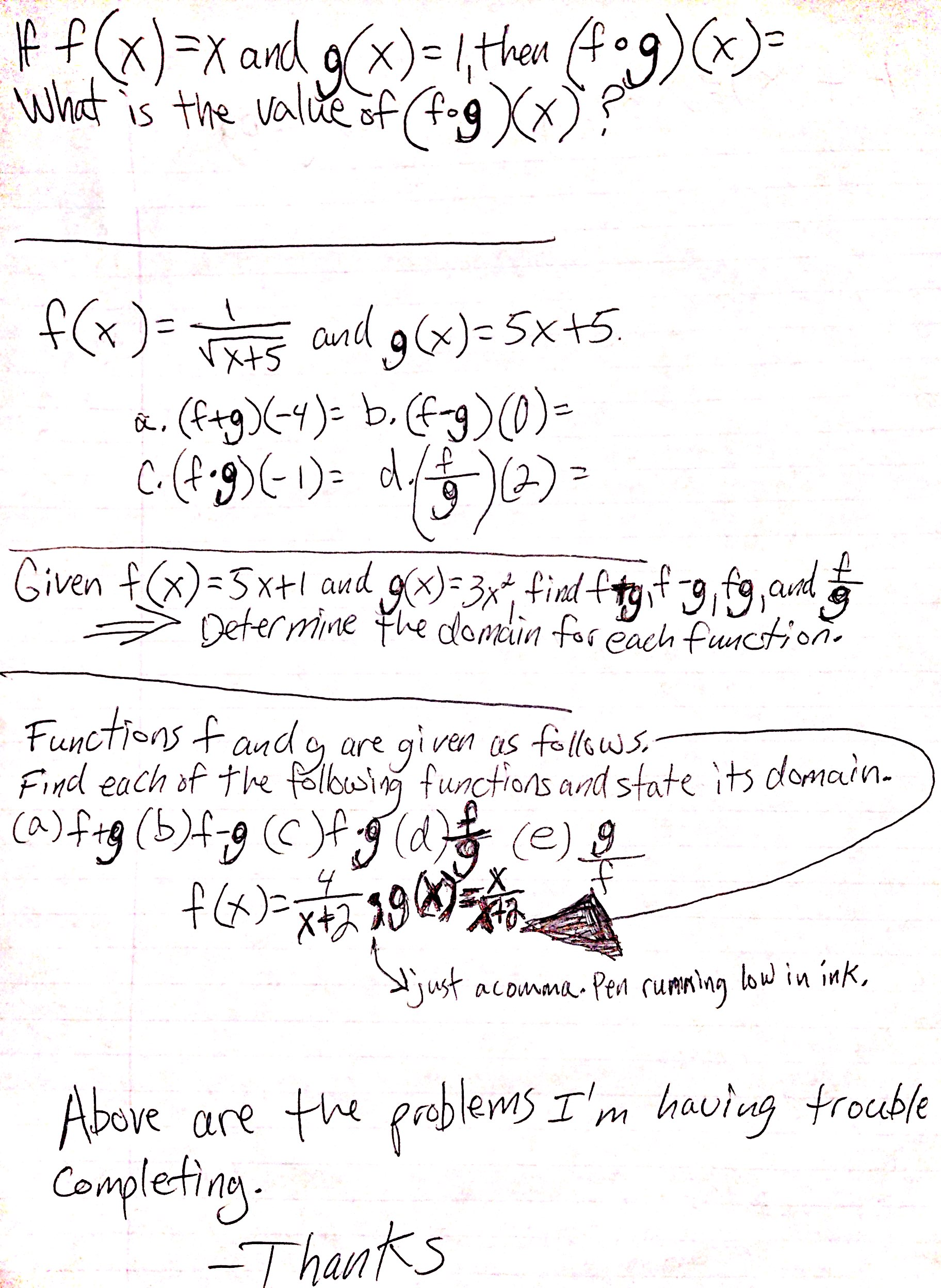 Solved If F X X And G X 1 Then F G X What Is Chegg Com