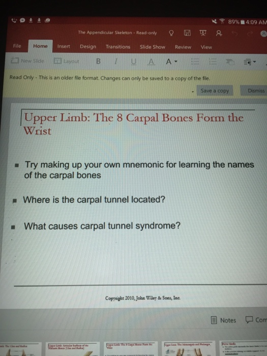 Solved Upper Limb The 8 Carpal Bones Form Die Wrist Try Chegg Com