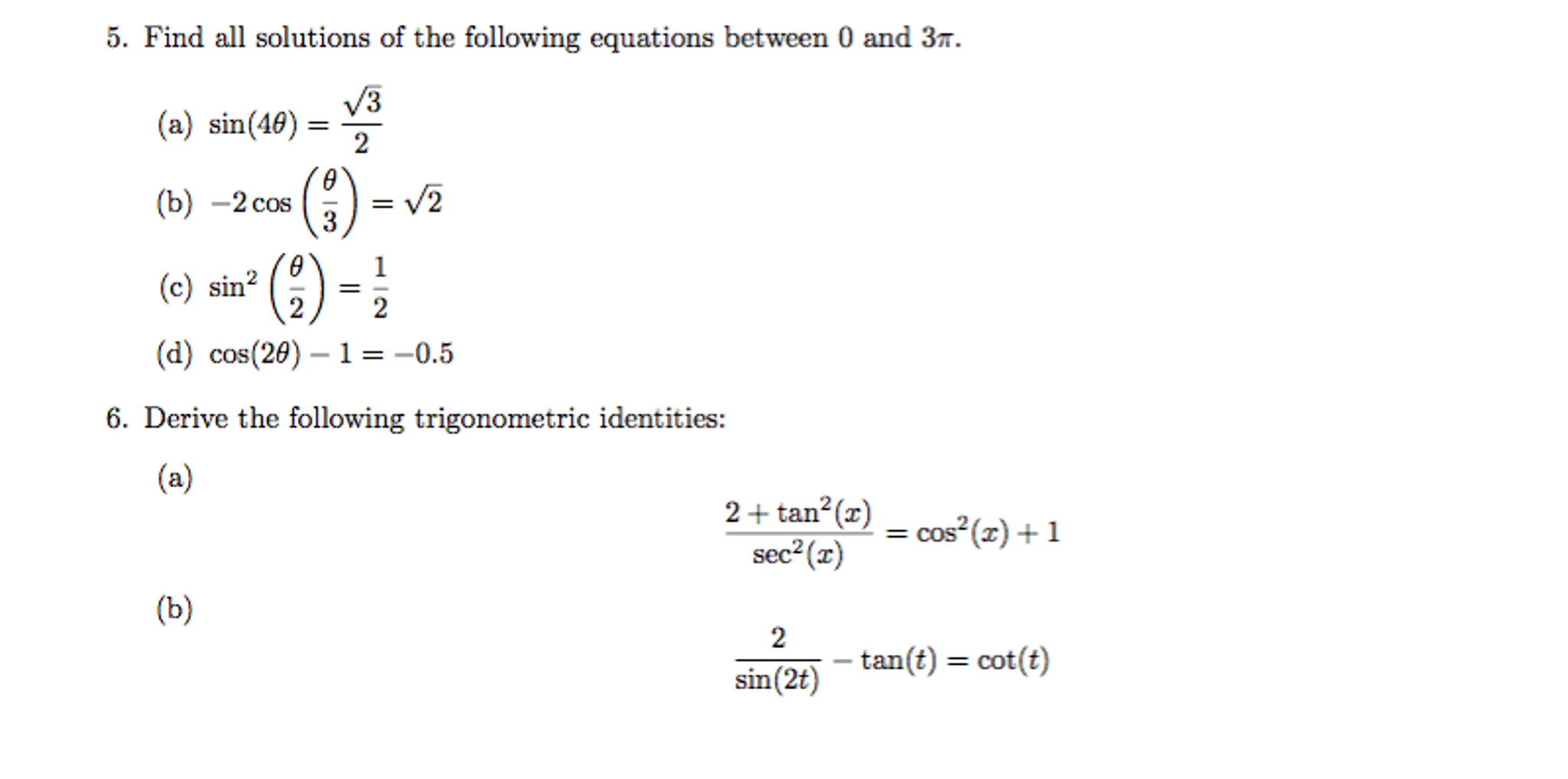 Find All Solutions Of The Following Equations Between Chegg Com