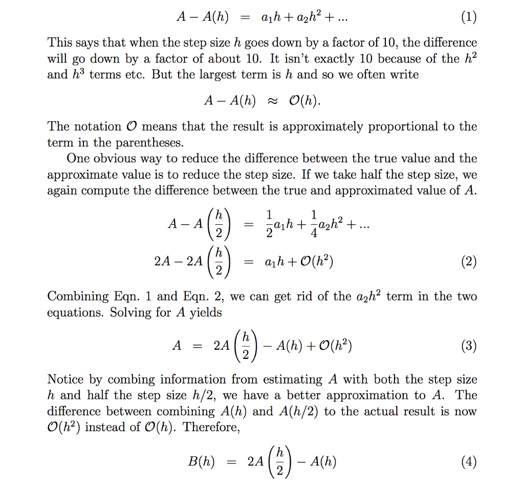 This Says That When The Step Size H Goes Down By A Chegg Com