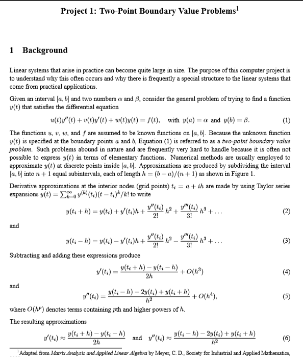 Solved Project 1: Two-Point Boundary Value Problems 1 