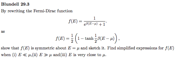 Solved By Rewriting The Fermi Dirac Function F E 1 E Chegg Com