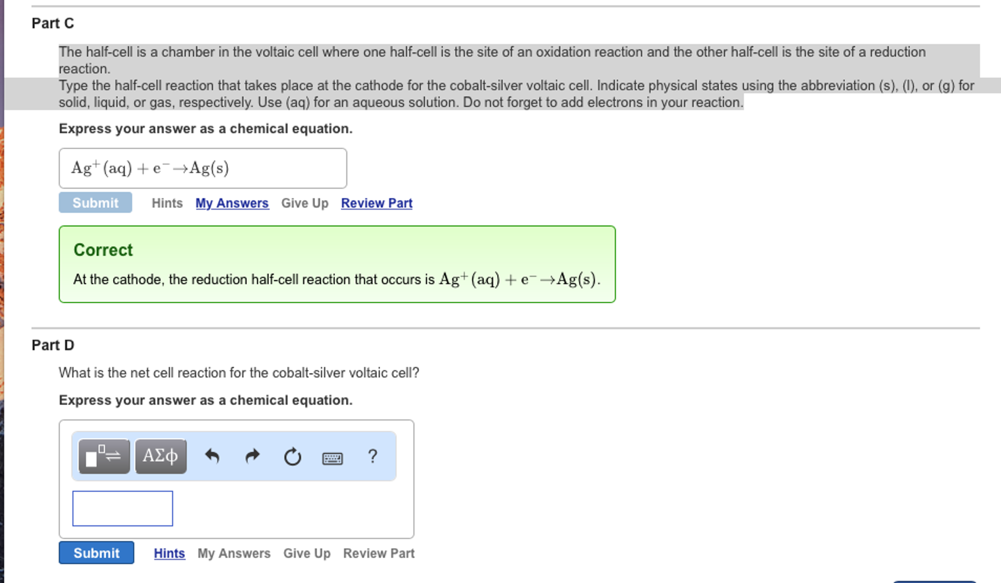 Solved The Halfcell Is A Chamber In The Voltaic Cell Whe