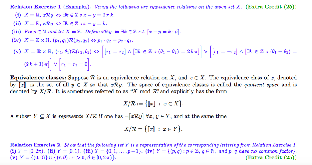 Solved Relation Exercise 1 Examples Verify The Followi Chegg Com