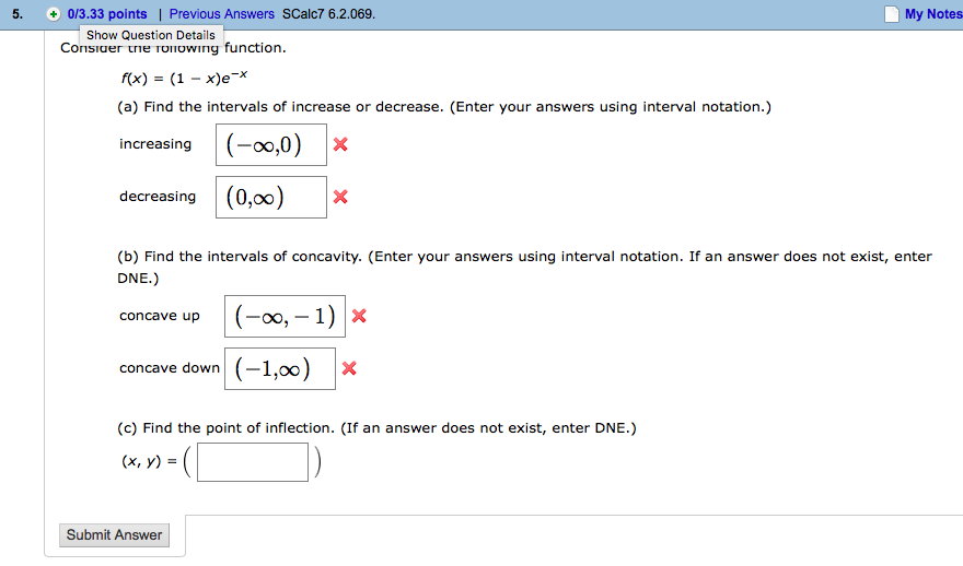 Consider The Following Function F X 1 X E X Chegg Com