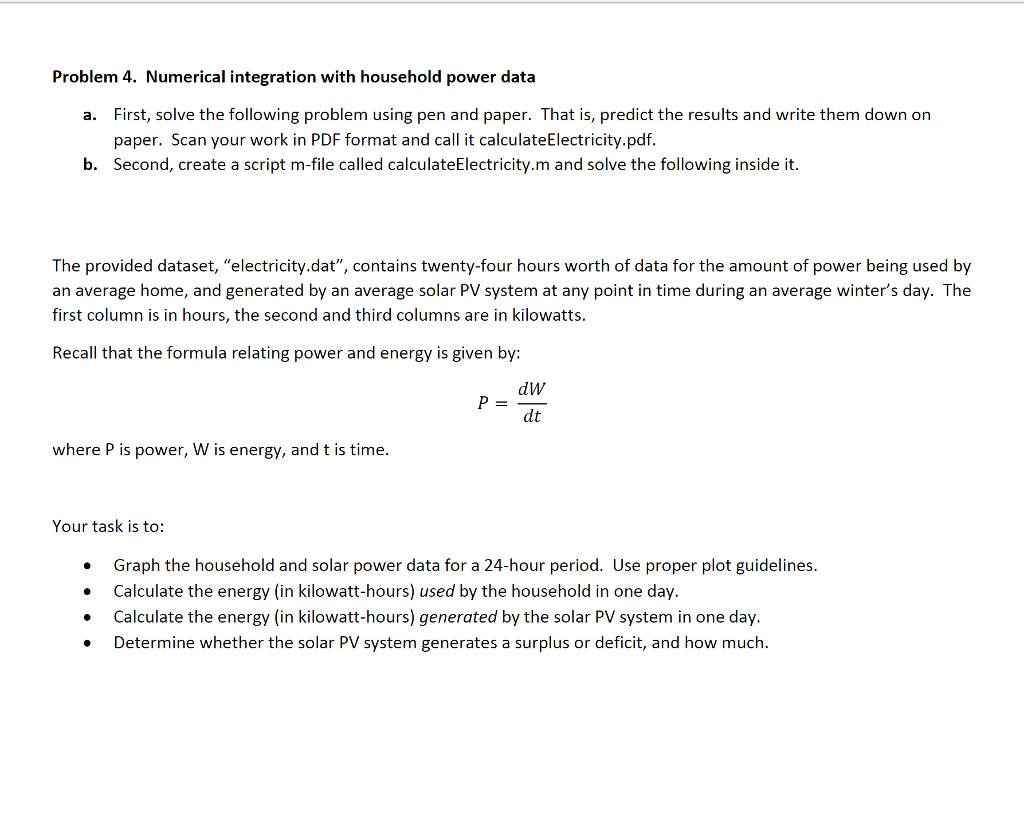 Problem 4 Numerical Integration With Household Po