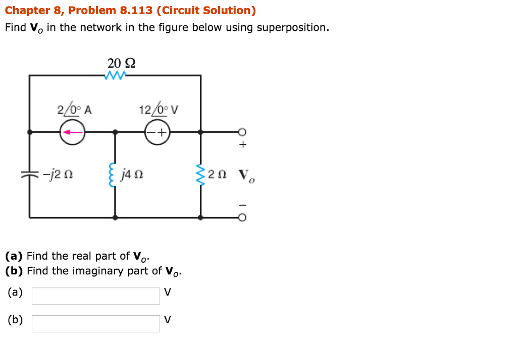 Solved Find Vo In The Network In The Figure Below Using S Chegg Com