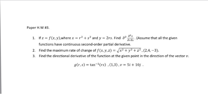 Solved If Z F X Y Where X R 2 S 2 And Y 2rs Fin Chegg Com