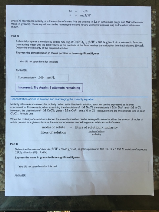 Phet Simulation Concentration Solutions Consist Of Chegg Com