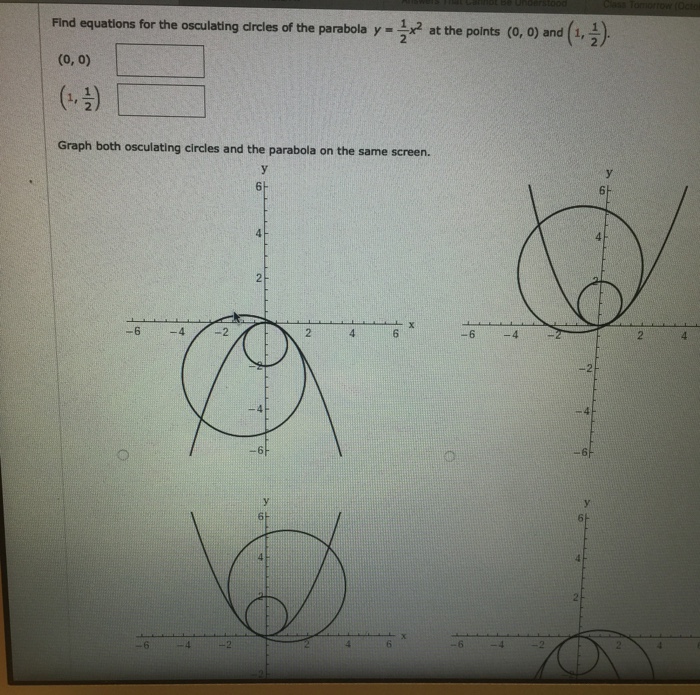 Find Equations For The Osculating Circles Of The Chegg Com