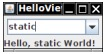 Hellovie OX statid ello, static World