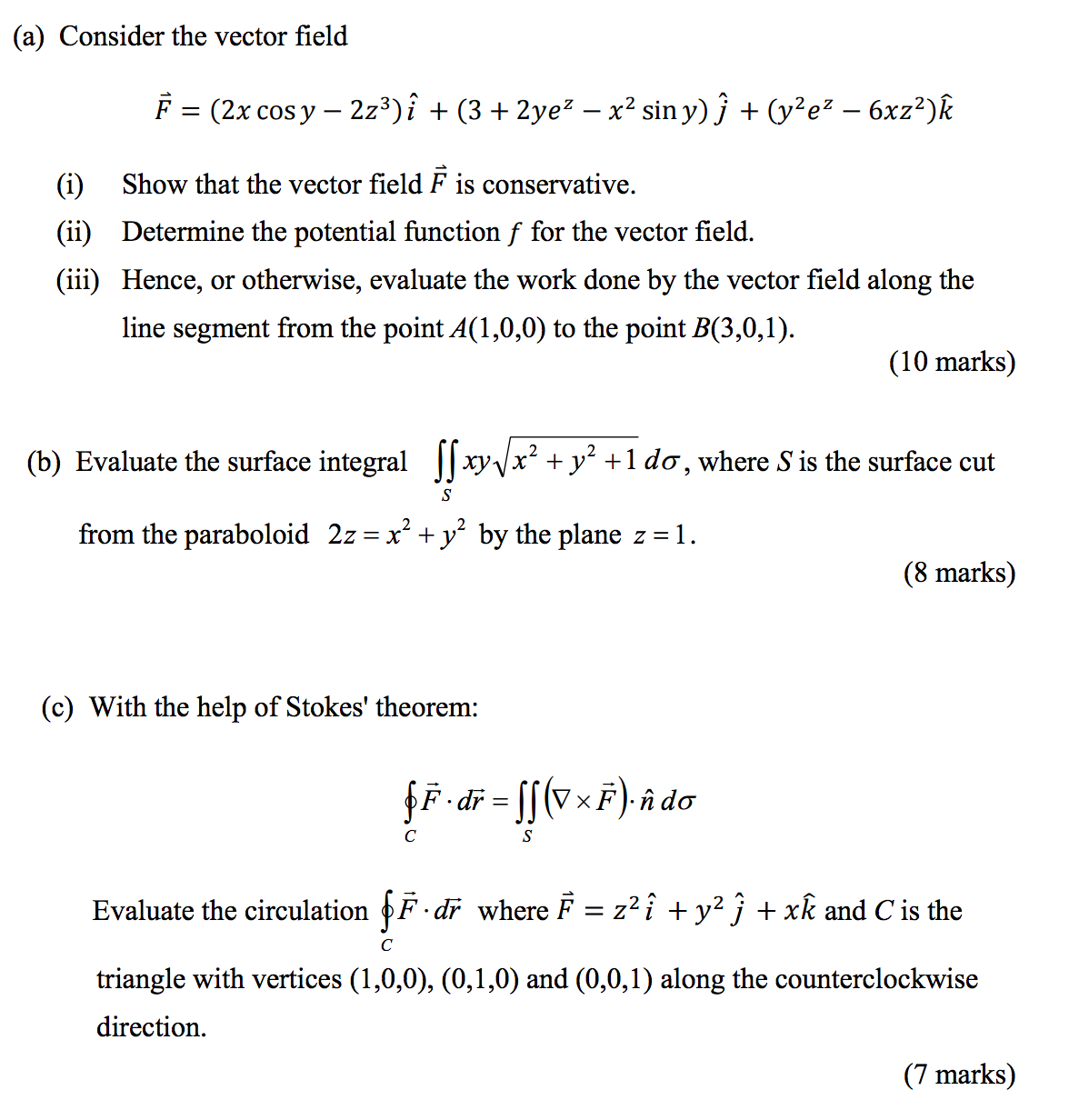 Solved Consider The Vector Field F 2x Cos Y 2z 3 I Chegg Com