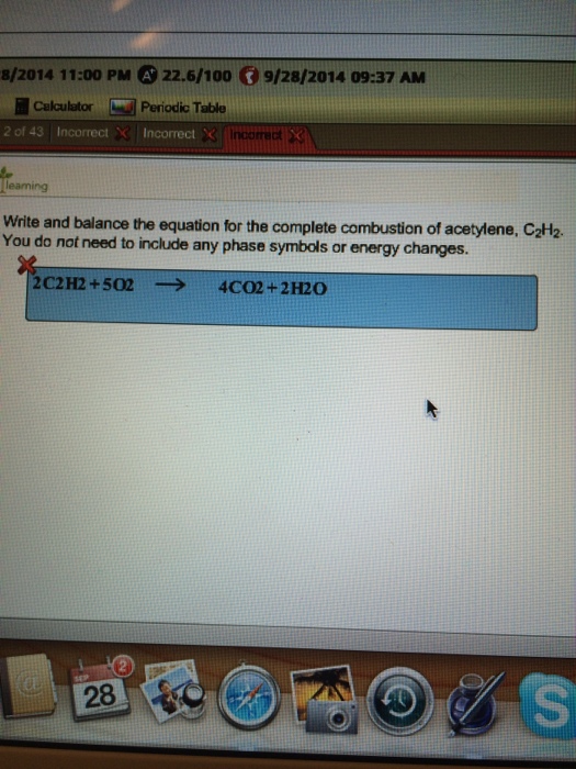 b chemical equation 8/2014 Ca AM Og:37 Solved: PM A 11:00 9/28/2014 22.6/100 F