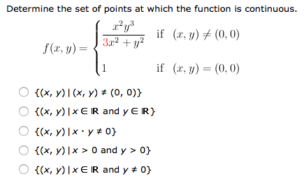 Solved Determine The Set Of Points At Which The Function Is Chegg Com