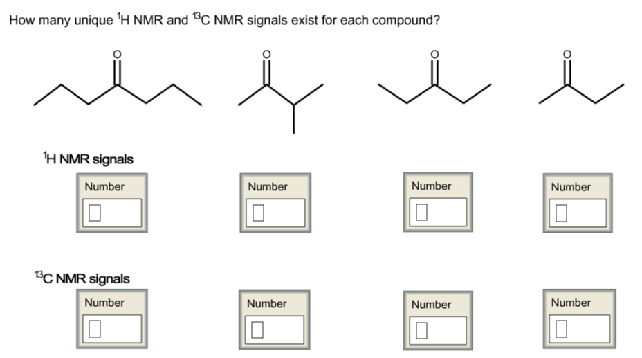 How Many Unique 1h Nmr And 13c Nmr Signals Exist For Chegg 