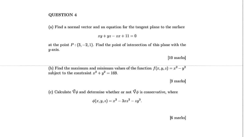 Solved Find A Normal Vector And An Equation For The Tangent Chegg Com