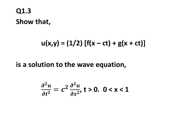 Solved Show That U X Y 1 2 F X Ct G X C Chegg Com