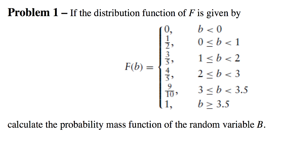 Solved If The Distribution Function Of F Is Given By F B Chegg Com