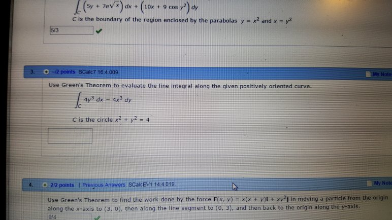 Solved Sy 7evx Dx 10x9 Cos Y Dy C Is The Boundary Of The Chegg Com